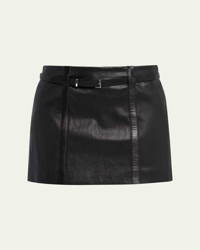 The Leather Belt Mini Skirt